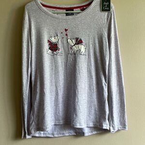 Laura Ashley Gray Long Sleeve Cozy Shirt small NWT‎